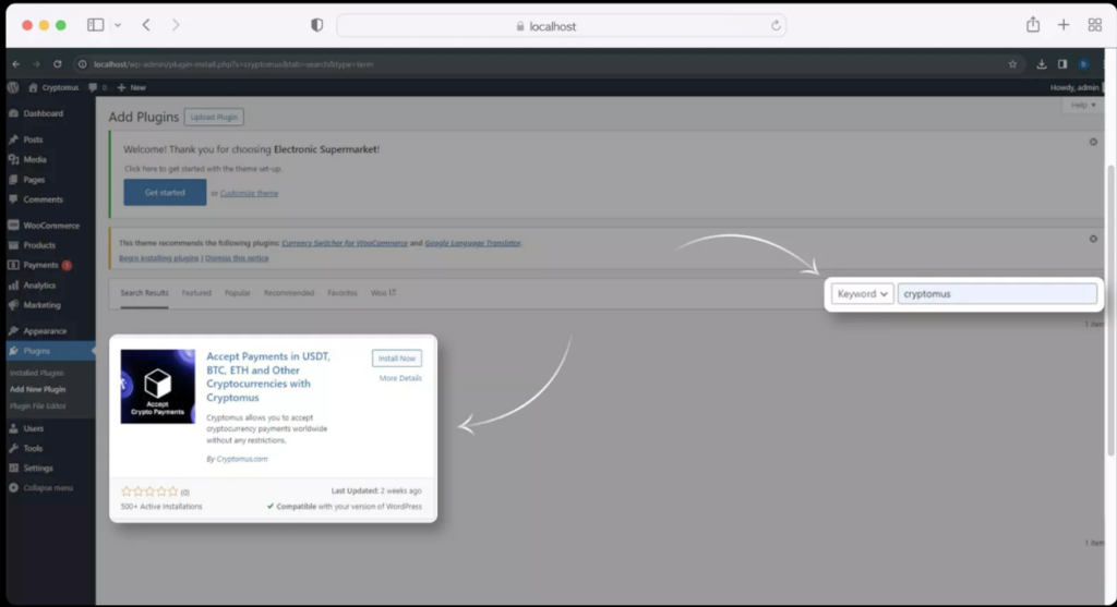 crypto payments with Woocommerce